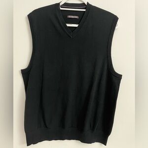 Classic Black Supima Cotton V-Neck Sweater Vest